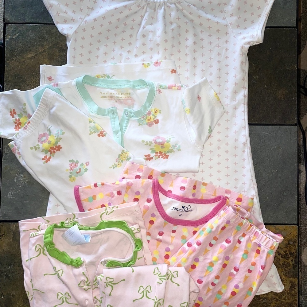 Girls size 8 high end name brand pajama and gown lot